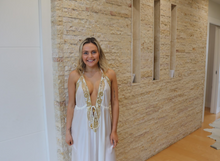 Load image into Gallery viewer, JASMINE WHITE EMBELLISHED MAXI DRESS