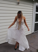 Load image into Gallery viewer, JASMINE WHITE EMBELLISHED MAXI DRESS