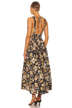 Load image into Gallery viewer, PALERMO LINEN PLUNGED LOW BACK MIDI DRESS
