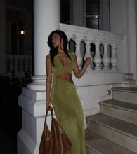 Load image into Gallery viewer, HENRI CHARTREUSE DRESS
