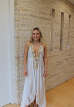 Load image into Gallery viewer, JASMINE WHITE EMBELLISHED MAXI DRESS
